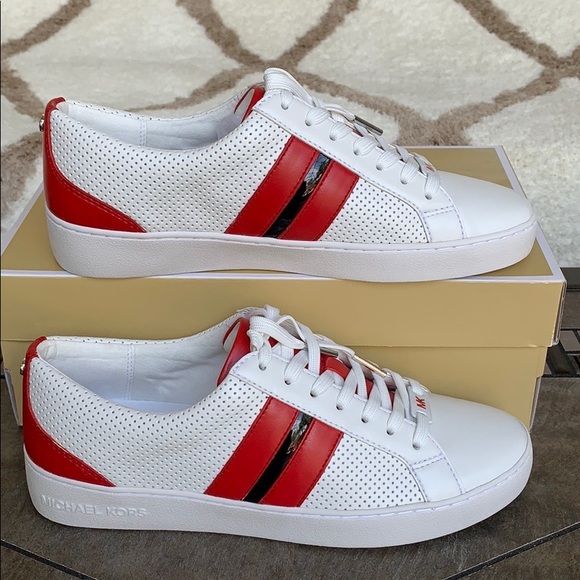 MICHAEL KORS CATELYN STRIPE LACE UP NAPPA PU OPT/B - Picture 15 of 16